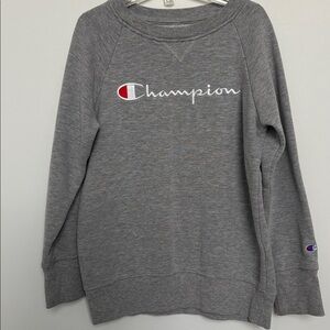 CHAMPION - Boy’s Heather Gray Crewneck Sweatshirt with embroidery - size small